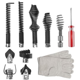 10PCS Drain Snake Cutter and Drain Auger Cutter Kit with Canvas Gloves C RID GID C8 Drain Snake Cable 62270/Heavy Duty Cutter/Augers Fit for RID GID 5/16", 3/8", 5/8" Segmented Drain Cables