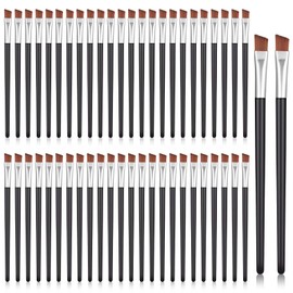 50 Pieces Angled Eyebrow Brushes Brow Tint Brush Flat Tapered Concealer Eyeshadow Applicators Sticks Disposable Eye Makeup Brushes