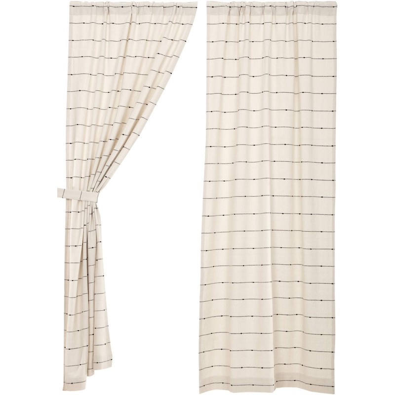 Piper Classics Farmcloth Stripe Panel Curtains, Set of 2, 84"