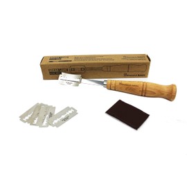 Brunswick Bakers Curved Bread Lame with Wooden Handle, Size 19 cm Silver