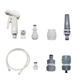 Siroflex 2017/2S Set Bathroom/Kitchen & Garden Made in Italy | Hand Shower for Kitchen Sink | Quick Coupling | Shower for Outdoor Tap | Shower Head | Watering Syringe