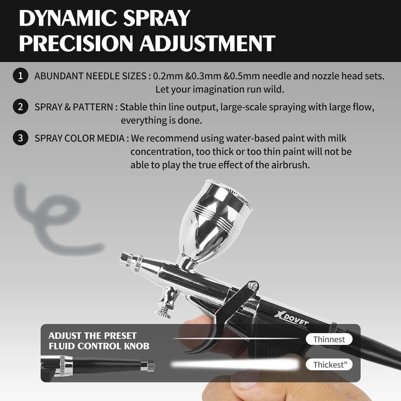 XDOVET Airbrush Use with Compressor - Dual Action Air Brush