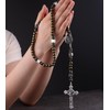 HanlinCC Saint Benedict Paracord Rosary Necklace Large and Heavy Metal