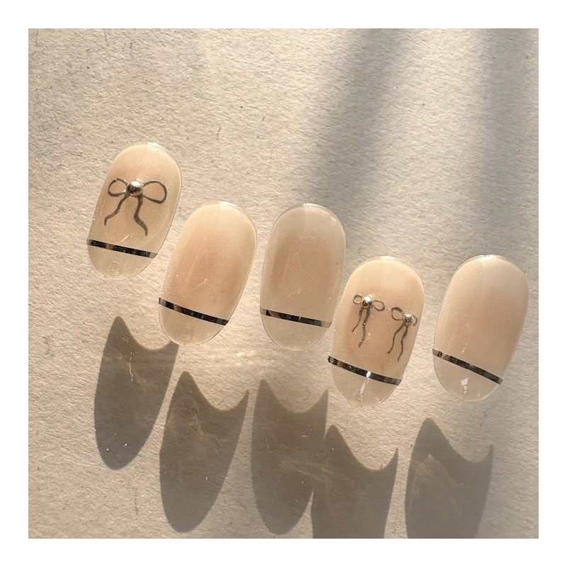 [Rene] Apricot ball touch handmade nail tips, daily nail specialist