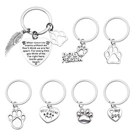 CQQNIU 7 Pieces Pet Commemorative Keychains, Heart-Shaped Keychains, Engraved Keychains, Gift Keychains, Stainless Steel Keychains