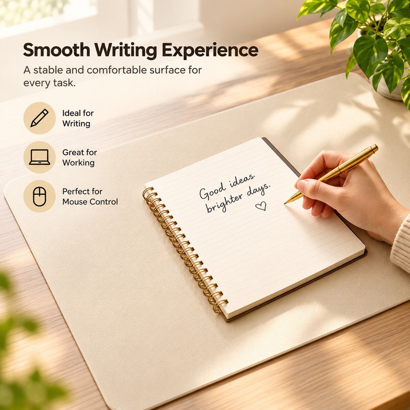 PU Leather Desk Pad for Writing and Mouse Use –