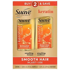 Suave profesionales Sleek Conditioner, Champú y acondicionador suavizante, infusión de queratina