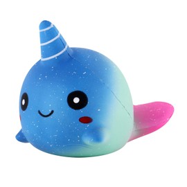 ANBOOR Squishies Galaxy Wal Einhorn Langsam Steigend Quetschen Squeeze Spielzeug Süße Tiere Slow Rising Antistress Squishies Spielzeug für Kinder Erwachsene Ostern Deko (8 * 12 * 9cm, 1 Stück)