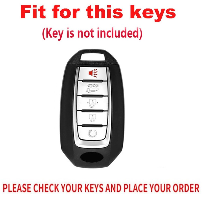 TECART 5-button Car Key Fob Cover Fit For Infiniti Key