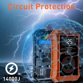 Rv Surge Protectors 30 Amp,14000 Joules Rv Circuit Analyzer Waterproof with Smart Led Display,Surge Protection with High/Low Voltage Protection,Rv Voltage Protector for Camper, Travel Trailers