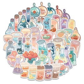 50Pcs Beverage Stickers, Cute Stickers for Hydroflasks Trendy Cute Vinyl Waterproof Stickers for Water Bottles, Skateboard Phone Laptop Stickers for Kids Teens Girls (Beverage)