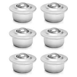 QWORK® Ball Rollers with Steel Ball, Universal Base Conveyor Belt Roller Ball, 16 mm, Pack of 6