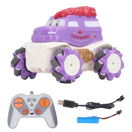 Cartoon Cars Cute Electric Small Drift Safe Cartoon Remote Control Cars Toys for Kids Purple Dessert Cart