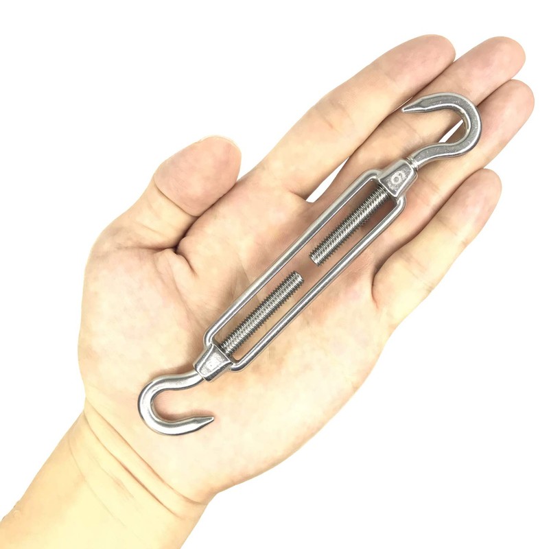 HEVERP 6Pcs M6 Stainless Steel Hook & Hook Turnbuckle, Shade
