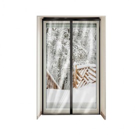 Black thermal insulation magnetic windproof vinyl curtain 90x210