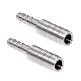 Beduan Stainless Steel Reducing Splicer Mender Barb, 3/8" to 1/4" Hose Barb, Reducer Barb Fitting Air Water Fuel Boat (Pack of 2)