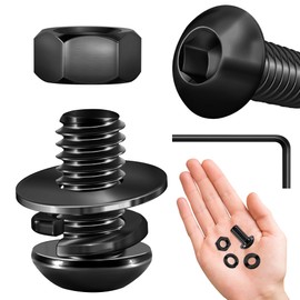 (20Sets) 5/16-18 Bolt x 5/8" Button Head Socket Cap Bolts Screws, Black Oxide 304 Stainless Steel Nuts and Bolts, 18-8 Allen Screws, Nuts and Bolts Assortment Kit, Hex Spanner by Mywish
