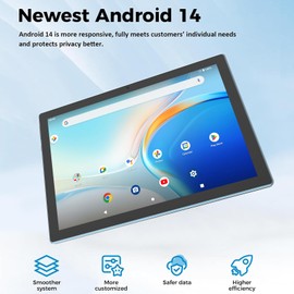 Android 14 Tablet, 10.1 inch 8GB RAM+64GB ROM/1TB(Max), 2 in 1 Tablets with Keyboard Case Mouse Stylus, 1.8GHz Quad-core Processor, 1280*800 IPS HD Touch Screen, 8MP Camera, 5G Wi-Fi 6 BT 5.0 Tablet