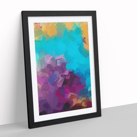 Ticket To Ride Abstract Framed Print for Living Room Bedroom Home Office Décor, Wall Art Picture Ready to Hang, Black A4 Frame (34 x 25 cm)