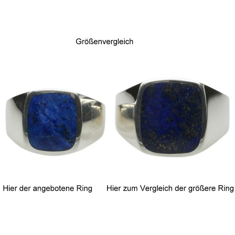 Fine Signet Ring 925 Silver with Lapis Lazuli, Silver