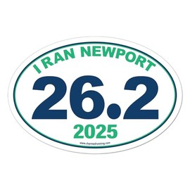 Charmed Running Brand I Ran Newport Marathon 26.2 Car Magnet with Custom Year Option