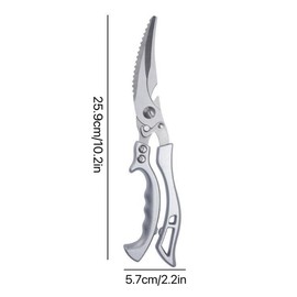 Wah Shing Yuen Heavy Duty Stainless Steel Kitchen Scissors, Professional Cooking and Poultry Shears for Bones, Turkey, Meat, Fish and Vegetables, 1-Pack
