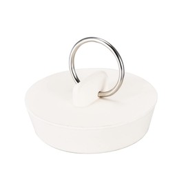 sourcing map Rubber Sink Plug, White Drain Stopper Fit 1-5/8" to 1-3/4" Drain with Hanging Ring for Bathtub Kitchen and Bathroom