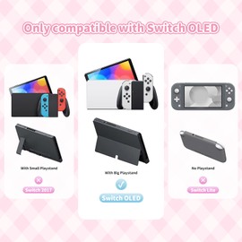 GeekShare Protective Case for Switch OLED,Kawaii Plush Cover Anti-Scratch Switch Hard Case Protector Compatible with Switch OLED - Mikko Sweet Thoughts