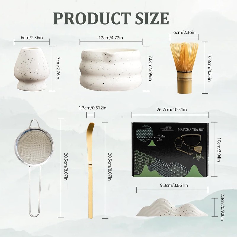 Matcha Whisk Set, Ceramic Matcha Set Includes Matcha Bowl, Matcha