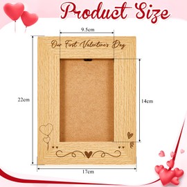 Gulfmew Our First Valentine's Day Wooden Photo Frame 4 x 6 Inch Engraved Photo Frame Gifts Picture Frame for Couple Boyfriend Girlfriend Husband or Wife on Your First Valentine's Day Together