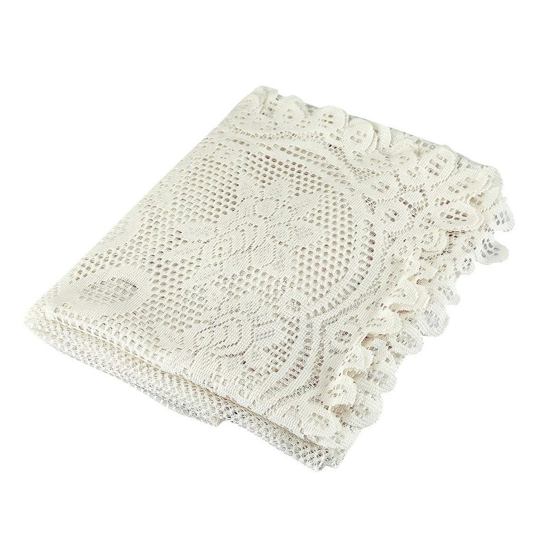 mookaitedecor Beige Large Tablecloth Rectangular,Table Cloth Polyester Lace for Wedding