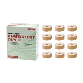 Toitec Kinesiology Tape, Soft Type, 1.0 inches (25 mm) x 16.4 ft (5 m), 12 Rolls, Wave Treatment, Elastic Tape, Kinesio Tape, Commercial Use
