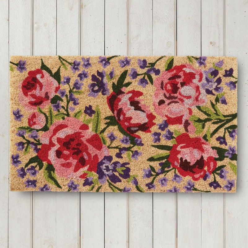 HF by LT Peony Garden 100% Coir Doormat, 18 x