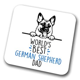 German Shepherd World's Best Dad Coaster Dog Dad Alsatian Dad Friend Funny Gift for Birthday Christmas, German Shepherd Coaster