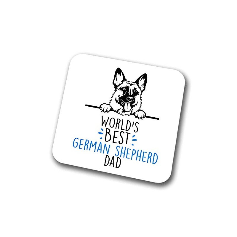 German Shepherd World's Best Dad Coaster Dog Dad Alsatian Dad