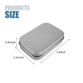 Yeetandoo 2 Pack Metal Tin Box with Lid,Rectangular Small Storage Container for Watercolor Pen Eraser,Jewelry,Candy,Craft Organize,Mini Portable Box Set (Silver/Gold, 2)