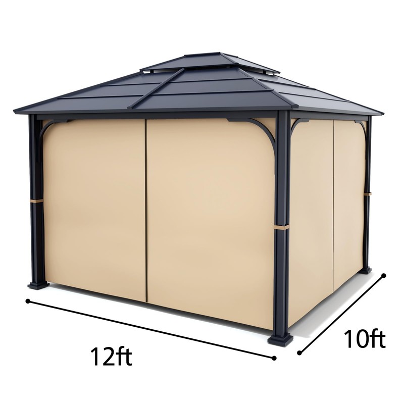 Gazebo Universal Replacement Privacy Curtain - Wonwon Privacy Panel Canopy