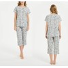CHUNG Women Cotton Blend Pyjamas Set Short Sleeve Top Capri