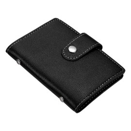 PATIKIL Credit Card Holder, 1 Pack Slim Wallet PU Leather Purse Business Cards Storage Organizer Protector with 26 Card Slots, Black