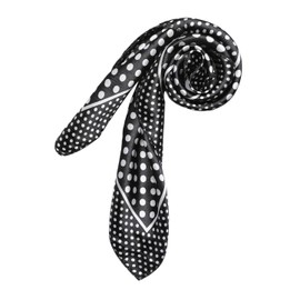 sourcing map Women's Floral Leopard Polka Dots Striped Print Square Scarves Neck Scarf Shawl Blue Dots 19.68 x 19.68inches