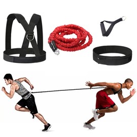 Sunsign Resistance Training Rope Physical Training Resistance Rope Kit for Arms and Legs Speed Agility Training Improve Speed and Strength (Red-9.8ft Kit)