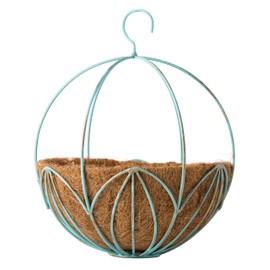 SuperMoss (80301) Leeds Sphere Metal Hanging Basket – Modern Hanging Planter for Indoor & Outdoor Plants – Decorative Metal Hanging Basket for Home, Patio, Garden & Balcony Décor, Medium (14"), Patina