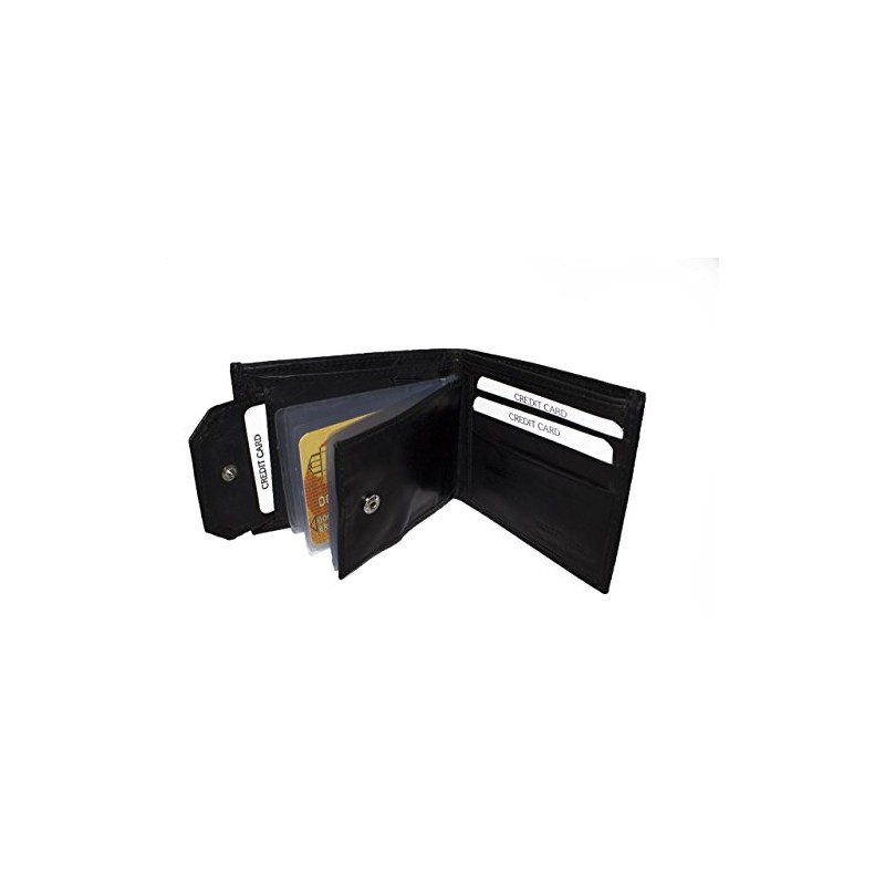 Leatherboss Men's Snap and Secured Wallet Credit Card Case -