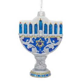 5-Inch Noble Gems™ Glass Happy Hanukkah Lights Ornament