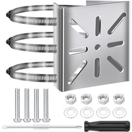 Mast Mount for Surveillance Camera with 3 Adjustable Clamps, Corner Bracket, Pole Holder, Stainless Steel, Vertical Mast Mount for CCTV Cameras, IP Cameras, Solar Panels