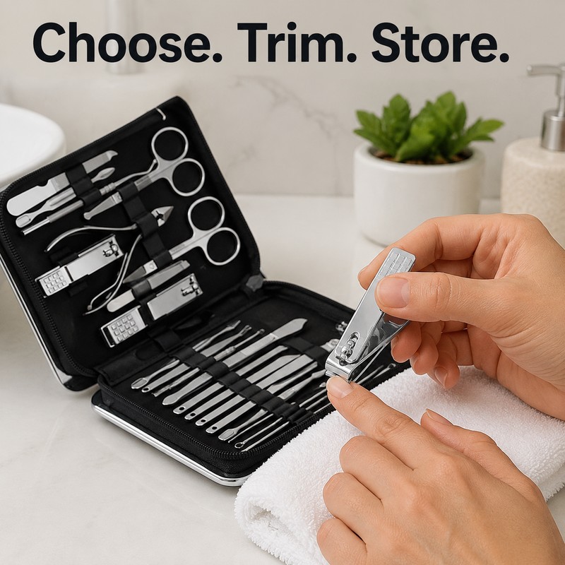 26-Piece Manicure Set for Nail and Cuticle Care – Stainless