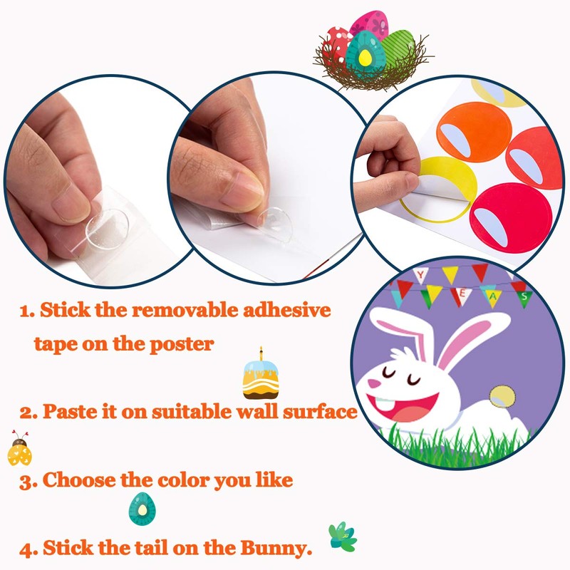Funnlot Easter Games for Kids Pin The Tail on The