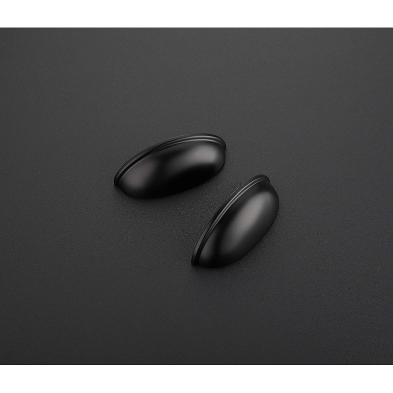 Ravinte 10 Pack 3" Drawer Pulls Flat Black Cabinet Cup