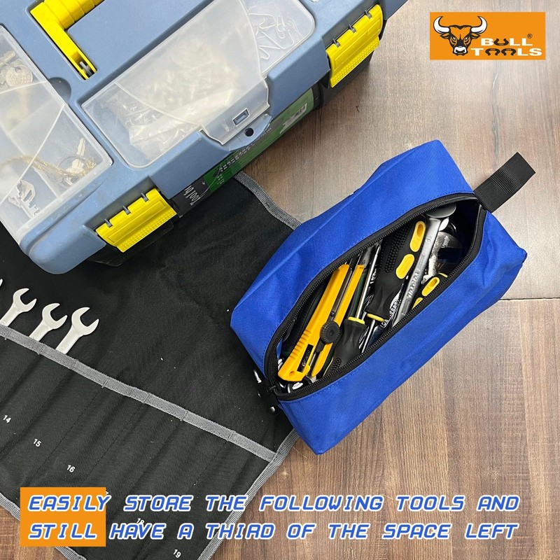 Pack of 7 Tool Pouch Zipper Bags, Waterproof, Heavy-Duty Ballistic
