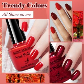 Jelly Nail Polish Set Dark Red Nail Polish Quick Air Dry Nail Polish Set DIY Gifts for Women 6 Colors